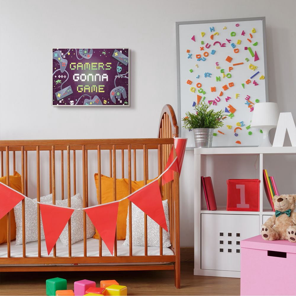 Stupell Industries Gamers Gonna Game Fun Kid's Video Game Phrase Designed by Arrolynn Weiderhold