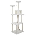 thumbnail image 2 of PETMAKER Sleep and Play Cat Tree - 6 ft tall - Ivory, 2 of 5