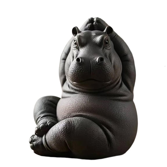 YIGSECU Plastic Meditating Clumsy Hippo Statue Meditations Gift Home Office Desk Decors