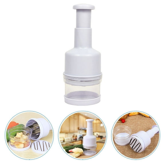 HONMEET Multi-Function Garlic Crusher 1 Pc Compact White Cylindrical Garlic Press Kitchen Tool 8X8X21.5Cm