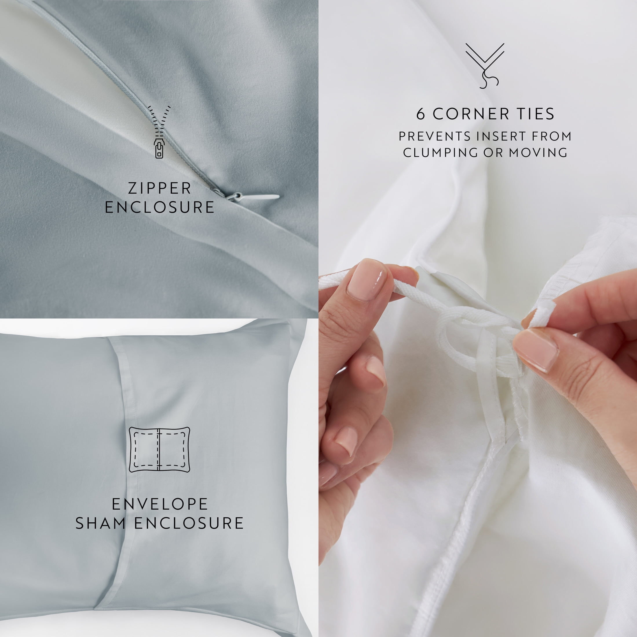 Blue Vintage Washed 3 Piece Cotton Duvet Cover Set, Full/Queen, by Noble Linens