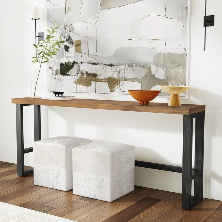 Powell Samuel Bar Height Wood and Metal Indoor Console Table, Dark