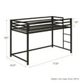 DHP Miles Metal Junior Twin Loft Bed, Black
