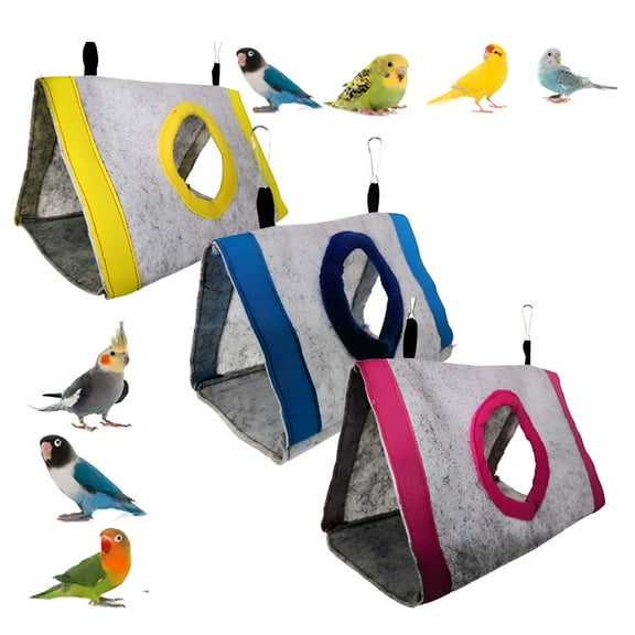XIRQI Large Winter Warm Bird Nest House, Fluffy Bird Bed for Cage Hanging Hammock Plush Shed Hut Hideaway Hut for Parakeets Cockatoos Cockatiels Lovebird