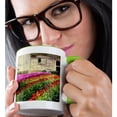 thumbnail image 2 of 3drose, Usa, Wa, Skagit Valley. Tulip Field and Barn, 11oz Two-tone Green Mug, 2 of 6