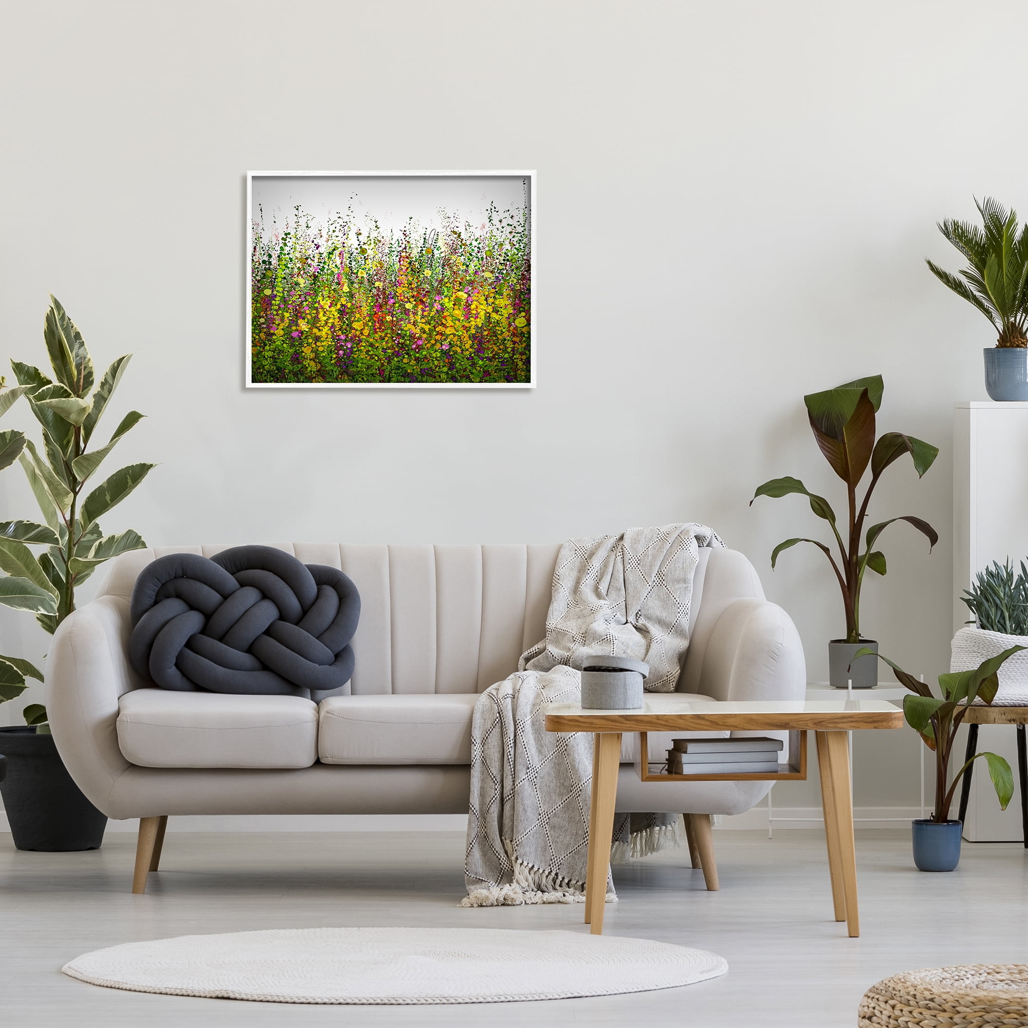 Stupell Industries Abstract Meadow Grasses Abstract Painting White Framed Art Print Wall Art, 30 x 24