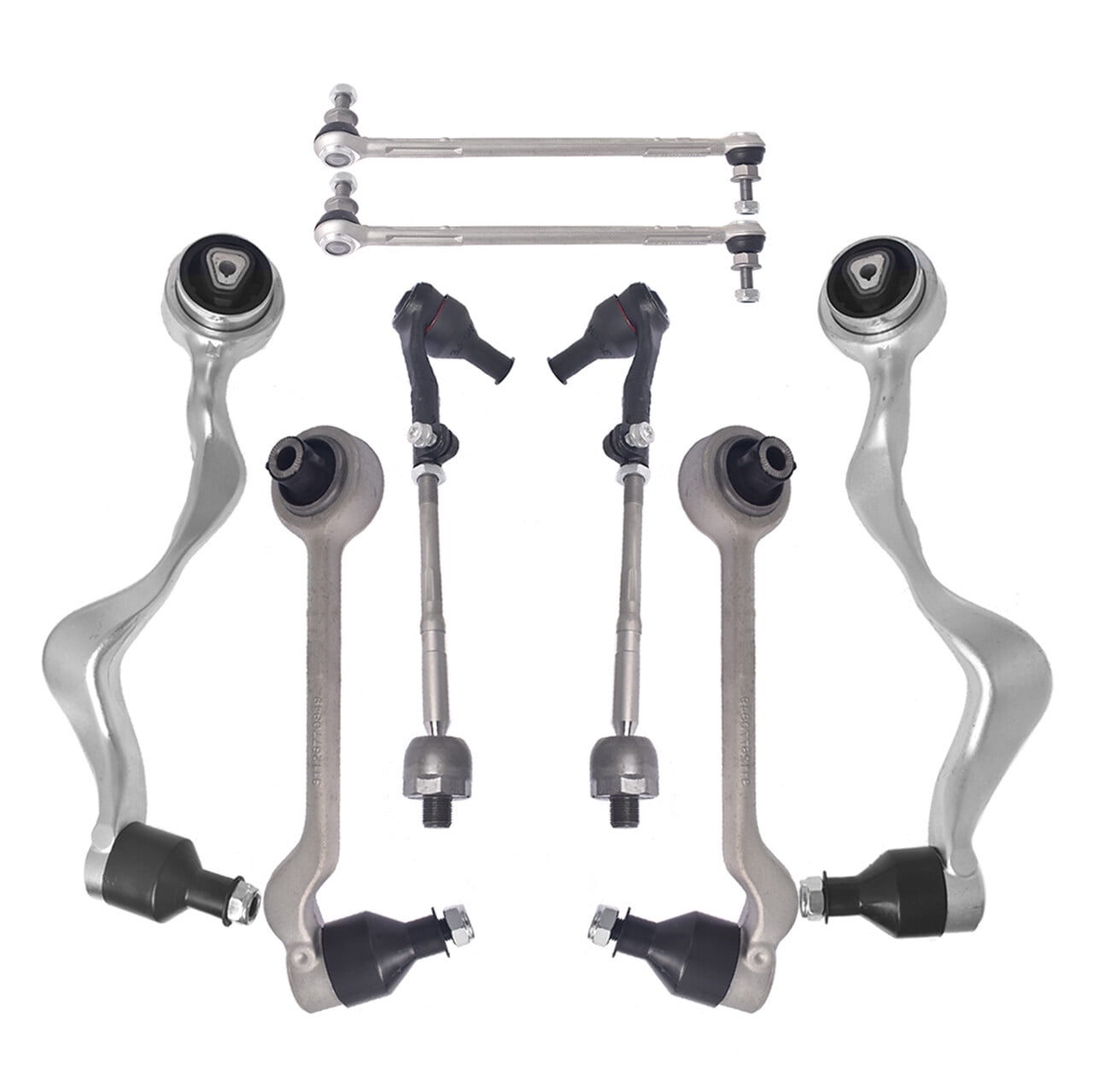 Fit for 06-13 BMW 128i 135i 325i 328i 330i 335i Front Control Arm with Ball Joints Sway Bar Link Tie Rods Assembly Kit (8 Pcs)