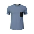 thumbnail image 2 of HOMADLES Mens T Shirts Crewneck Elastic Quick Dry Casual Soft Athletic Pocket, Tee Blue S, 2 of 5
