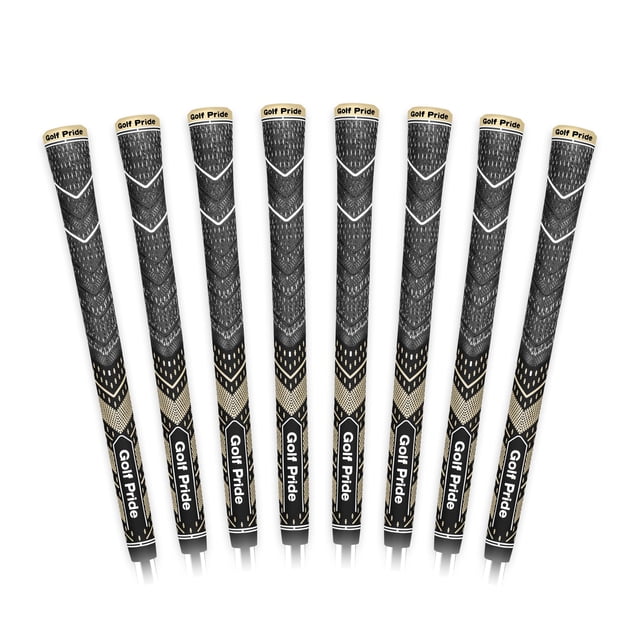 Empuñaduras de golf híbridas Golf Pride MCC Plus4, color negro y dorado, paquete de 8