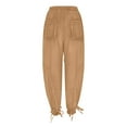 thumbnail image 5 of REALiKUN Women Baggy Barrel Jeans High Waisted Drawstring Bow Tie Cargo Jean Retro Wide Leg Ankle Denim Joggers, 5 of 6