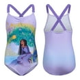 thumbnail image 3 of Disney Wish Asha Star Big Girls UPF 50+ One Piece Bathing Suit Purple / Blue 10, 3 of 5