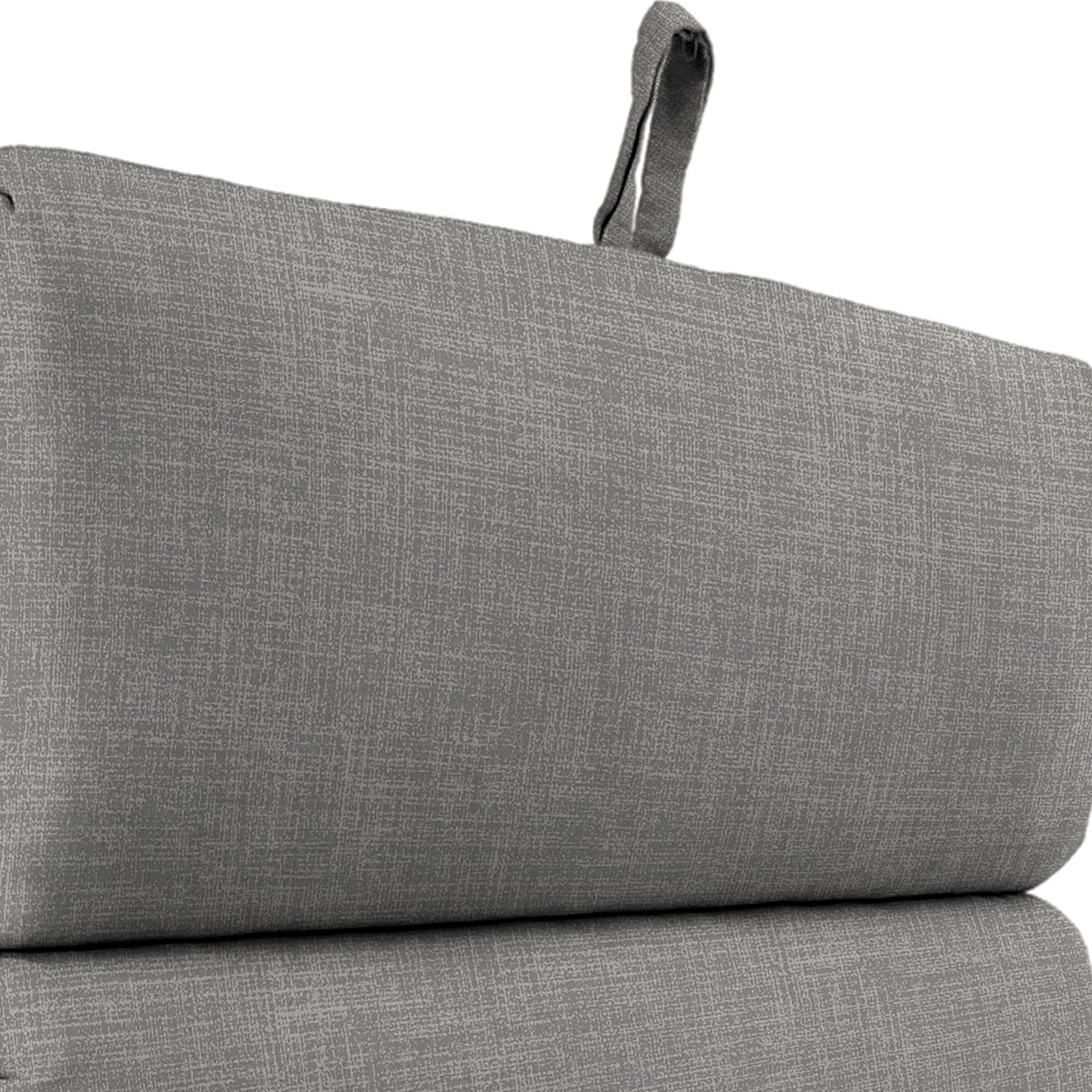 Jordan Manufacturing 44" x 22" Celosia Graphite Gray Crosshatch Rectangular Outdoor Chair Cushion with Ties and Hanger Loop
