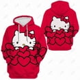 thumbnail image 1 of Hello Kitty Chandail à Capuchon à Imprimé pour Femmes avec Poche, Sweat de Rue Style Hip Hop en Polaire, Vêtements Confortables Tout-Aller, 1 of 7