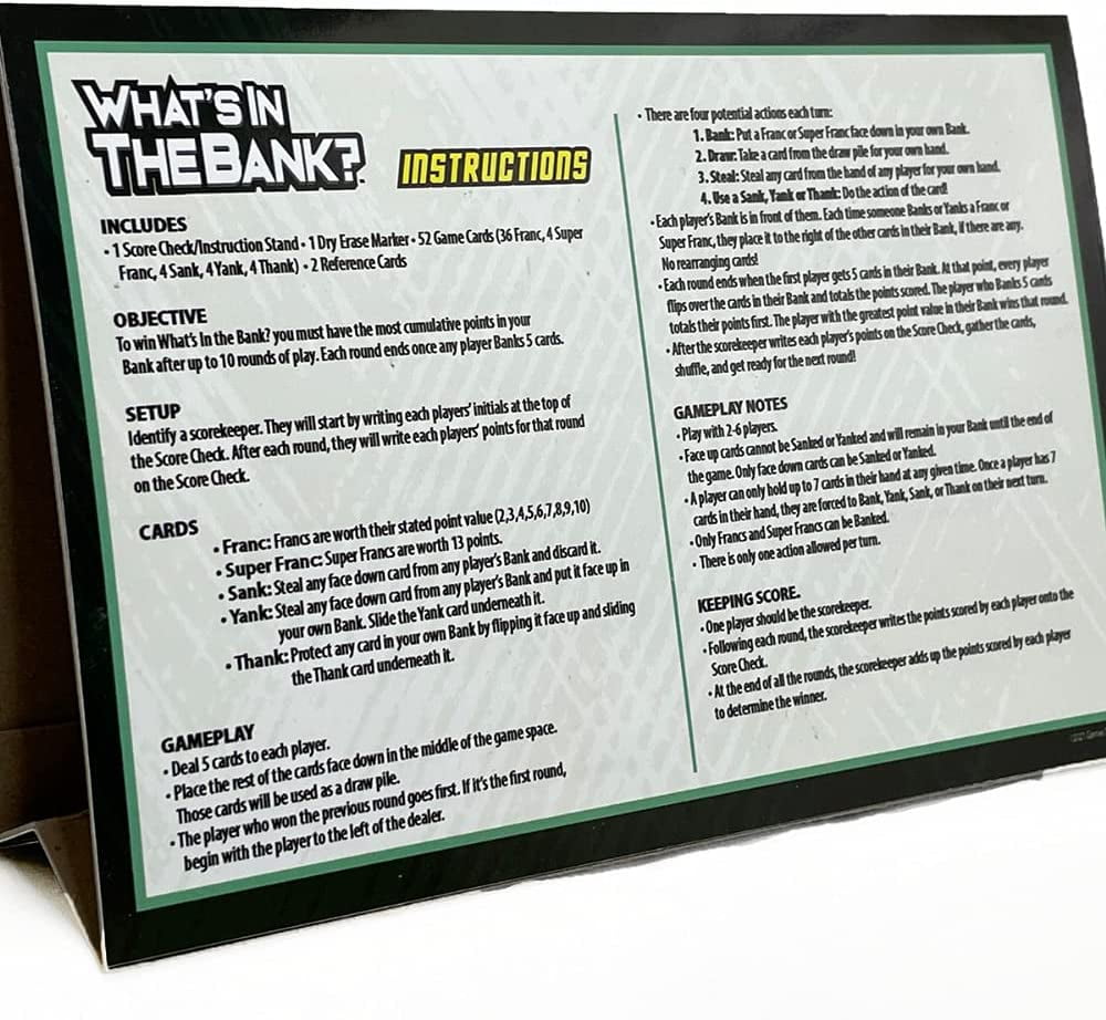 What's in the Bank? A Strategic and Easy-to-Learn Card Game - The Perfect  Family-Friendly Party Game - Walmart.com