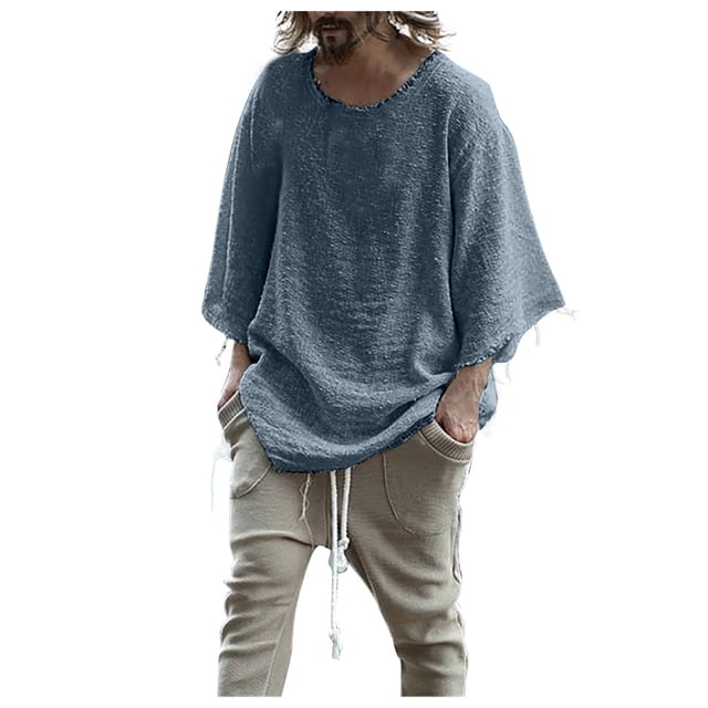 Qiopertar Liquidation à Moins de 5$ Pull Mode Homme Col Rond Blouse à Manches Longues Chandail en Molleton Blouse en Liquidation Offres d'Accès Anticipé