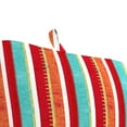 thumbnail image 4 of Jordan Manufacturing 74" x 22" Frawley Saxony Multicolor Stripe Rectangular Outdoor Chaise Lounge Cushion with Ties and Hanger Loop, 4 of 11