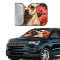 thumbnail image 4 of Bingfone Vintage Red Flower Chihuahua Car Windshield Sun Shade Protector Keep Your Vehicle Cool Sun Shield Visor Cover Foldable for Car Truck SUV-Small, 4 of 8