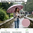 thumbnail image 3 of Compact Umbrellas For Rain And Sun UPF 50+ UV Protection Windproof waterproofing and Strong Men Womens Umbrella 16 Ribs Wooden Handle Travel Umbrella, 3 of 18