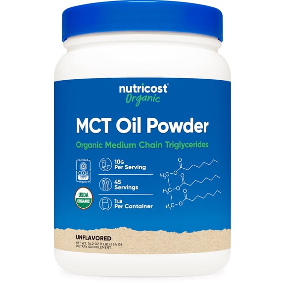 Nutricost Organic MCT Oil Powder (1LB) - Organic Medium Chain Triglycerides, Vegetarian, Gluten-Free
