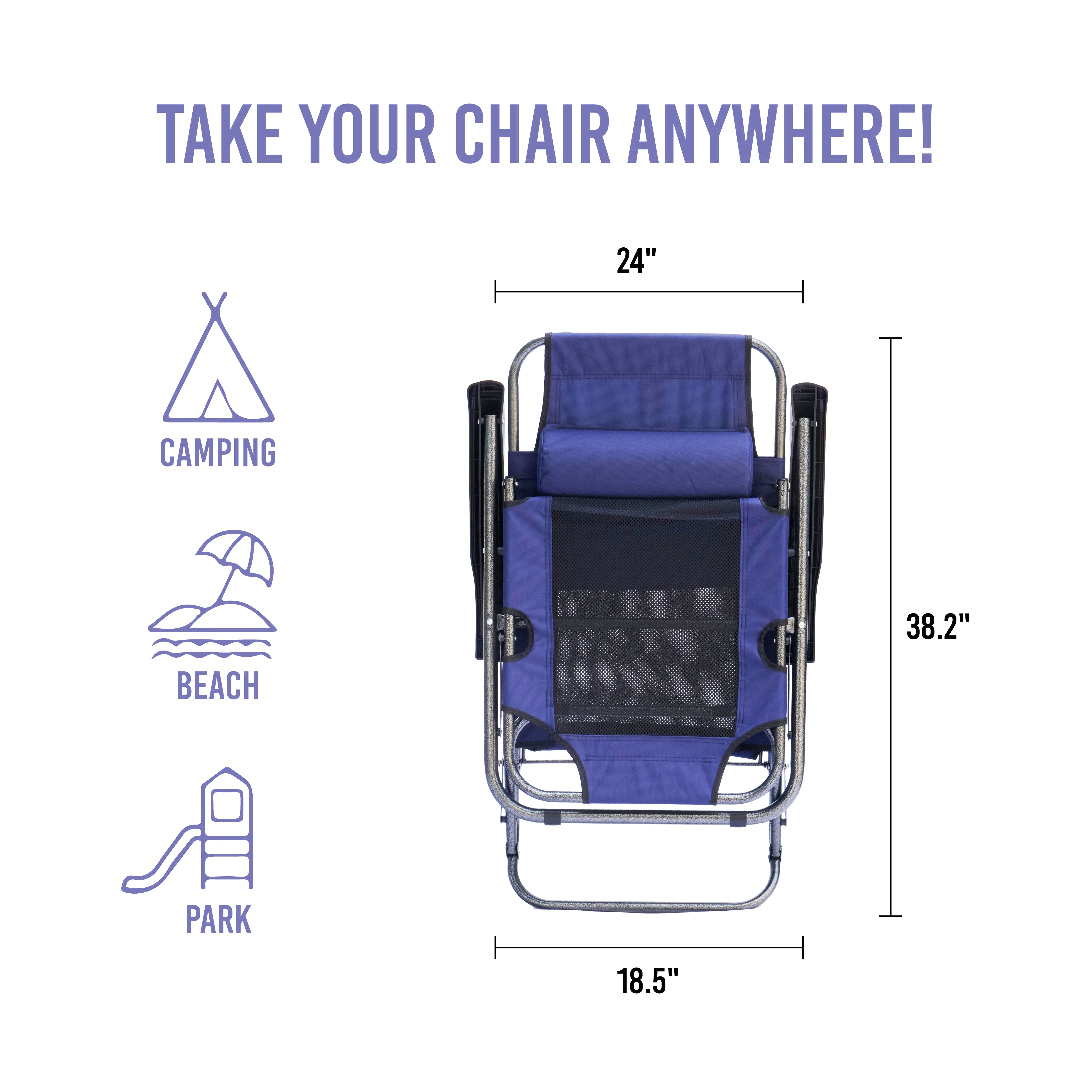Kahoo Zero Gravity Lounge Chair Recliner Navy - image 3 of 7