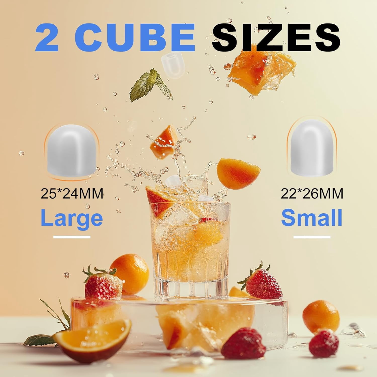 Portable Ice Maker Countertop, 9 Bullet Ice Cubes in 6 Mins, 26lbs/Day, Self-Cleaning, 1.5L Tank, Pink
