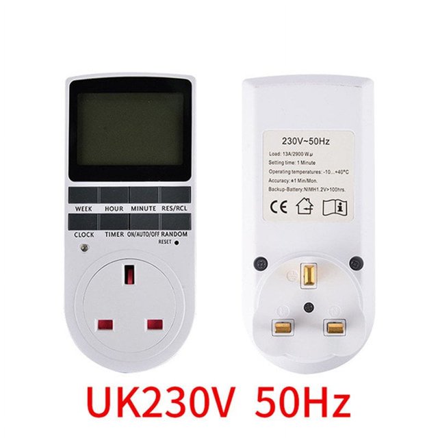 Electronic Digital Timer Switch EU US BR Plug Kitchen Timer Outlet 230V Programmable Timing Socket British regulatory
