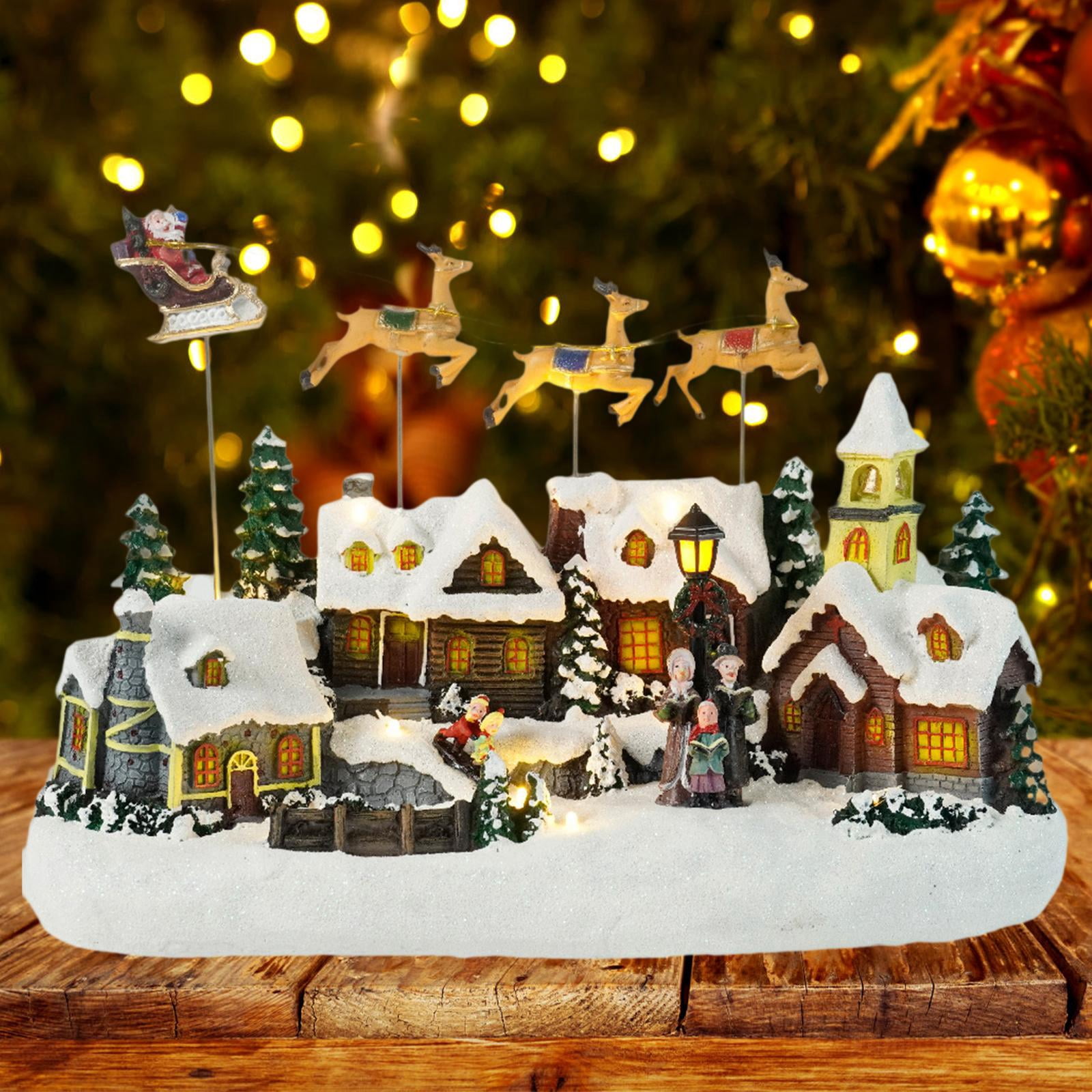 Pueblo Navideño Iluminado Con Casitas Miniatura - Decoración LED Para Mesa, árbol De Navidad, Escenas Invernales