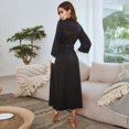thumbnail image 5 of Womens Solid Color Robes, Lightweight Cotton Robe Soft Sleepwear Ladies wear Dring Gown Long Bathrobe, 5 of 5