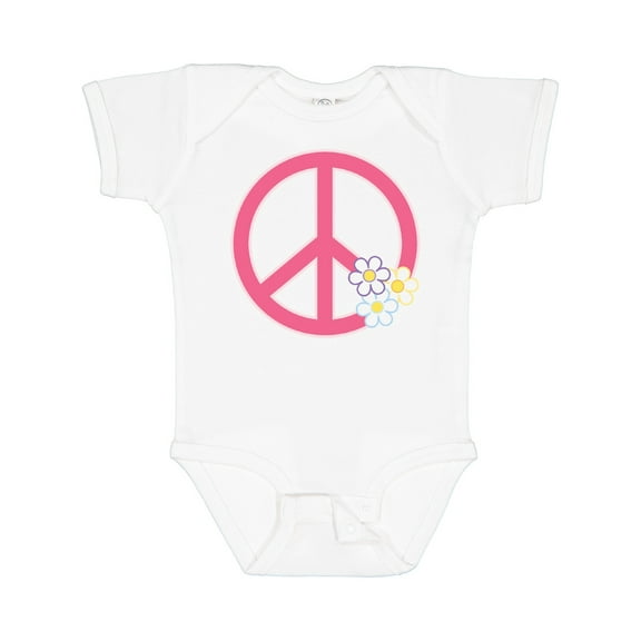 Inktastic Peace Sign Cute Daisy Flowers Girls Baby Bodysuit