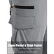 thumbnail image 4 of Pantalones cortos cargo TACVASEN para hombre, senderismo, secado rápido, gris claro, 4 of 7