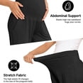 thumbnail image 5 of Abomasnow Womens Maternity Pants Over Belly High Waist Straight Leg Stretchy Pants Work Office Business Casual Pregnant Trousers with Pockets, 5 of 7