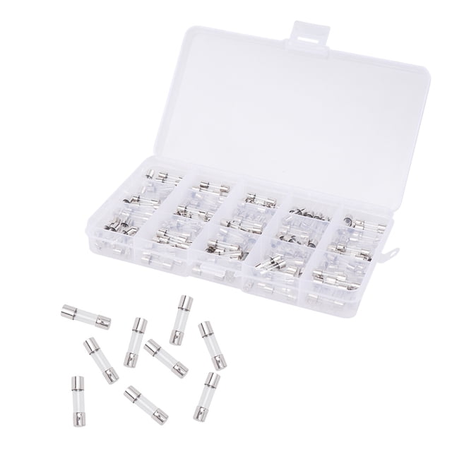 MasteelfCA 150Pcs 5x20mm 250V 0.1A-20A Glass Fuses Quick Blow Car Glass Tube Fuses Assorted Kit