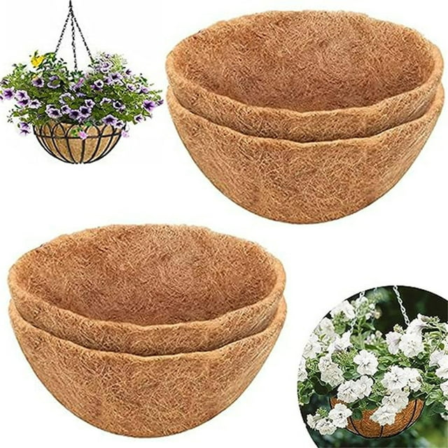 Tapis en Fibre de Coco & Coussin en Coque Fibre de Coco Naturelle Design Tissé au Centre Demi-Rond Abreuvoir pour Cheval & Coussins Ronds pour Jardinière Métal Fleur Extérieur Grande Fleur Extérieur Pot de Fleurs Tissé Moderne