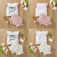 thumbnail image 1 of [Big Save!]Toddler Girl Clothes Outfit Ruffle Sleeve T-Shirts and Ruffle Shorts Outfits Set, 1 of 7