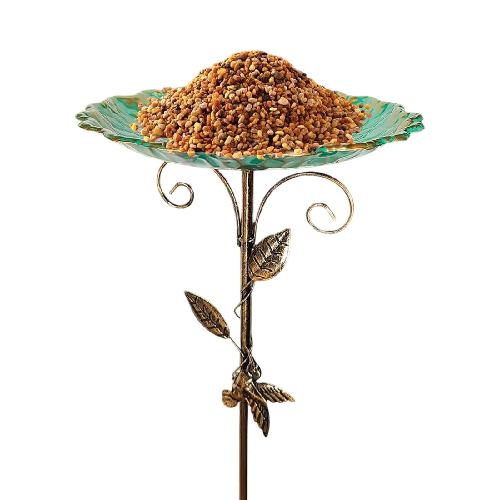 Large 77cm Garden Metal Bird Bath Standing Water Bowl for Wild Birds Outdoor Decor