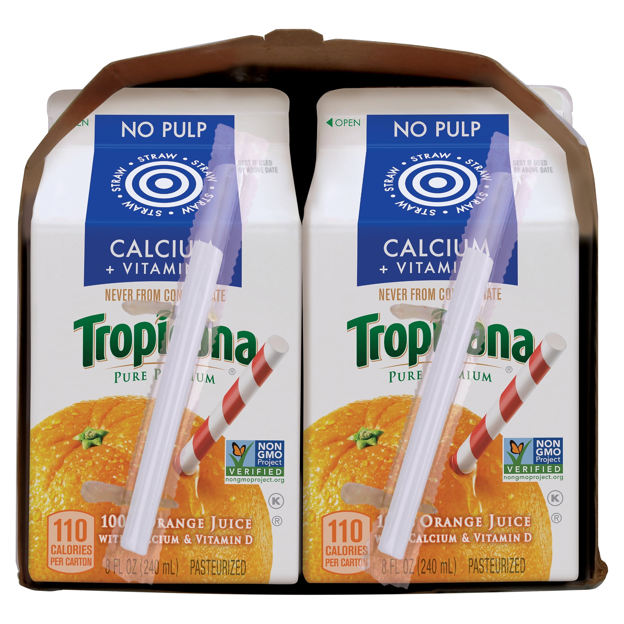 Tropicana Orange Juice With Calcium, 15.2000-Ounces (Pack