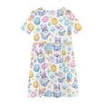 thumbnail image 4 of Jinhomg Robe de Vacances Mignonne pour Filles, Lapin de Pâques Amusant et Œufs, Robes Graphiques Décontractées Confortables à Manches Courtes, Col Rond, Robe T-Shirt Midi, Robes de Fête Fluides, Soldes Aujourd'hui, Liquidation, Blanc, 13 Ans, 4 of 5
