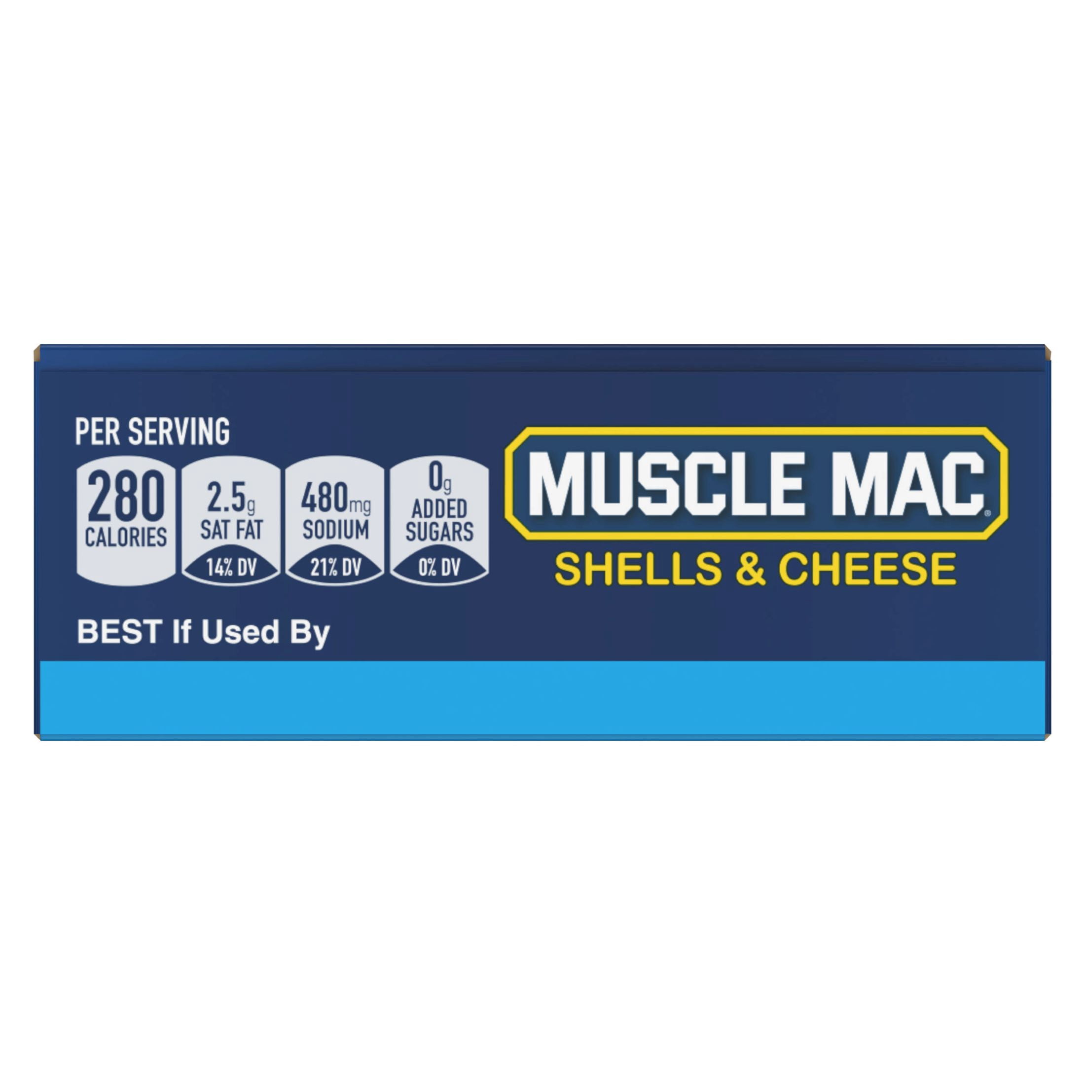 (5 pack) Muscle Mac High Protein Shells & Cheese Dinner, Made With Aged Sharp White Cheddar and Butter from GrassFed Cows, 20g of Protein, 6.7 oz