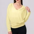 thumbnail image 4 of EDFBUYKRS Fall Blouses for Women V Neck Dressy Casual Eyelet Shirts Long Sleeve Button Tops L, 4 of 4