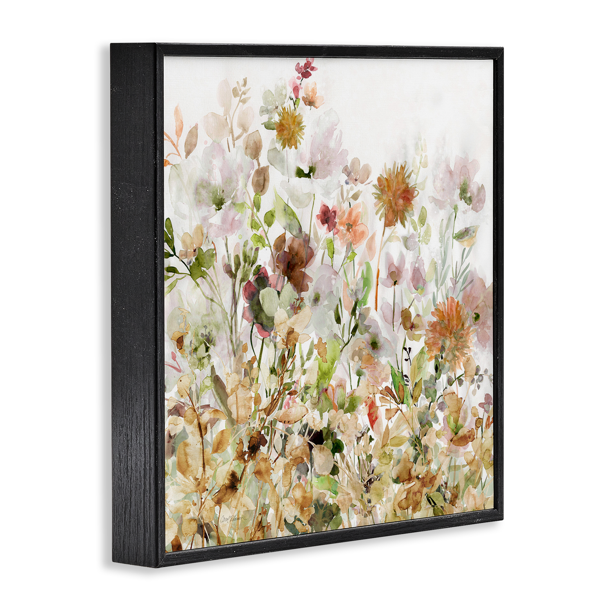 Stupell Industries Mixed Garden Florals Botanical & Floral Painting Black Framed Art Print Wall Art, 12 x 12