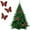 3 Pcs-Red, variant on yulier 3 Pcs Glitter Sequins Butterfly Christmas Tree Ornaments with Clips, Mesh Butterflies for Xmas Holiday Party Wedding Wreath Garland Christmas Tree Decorations