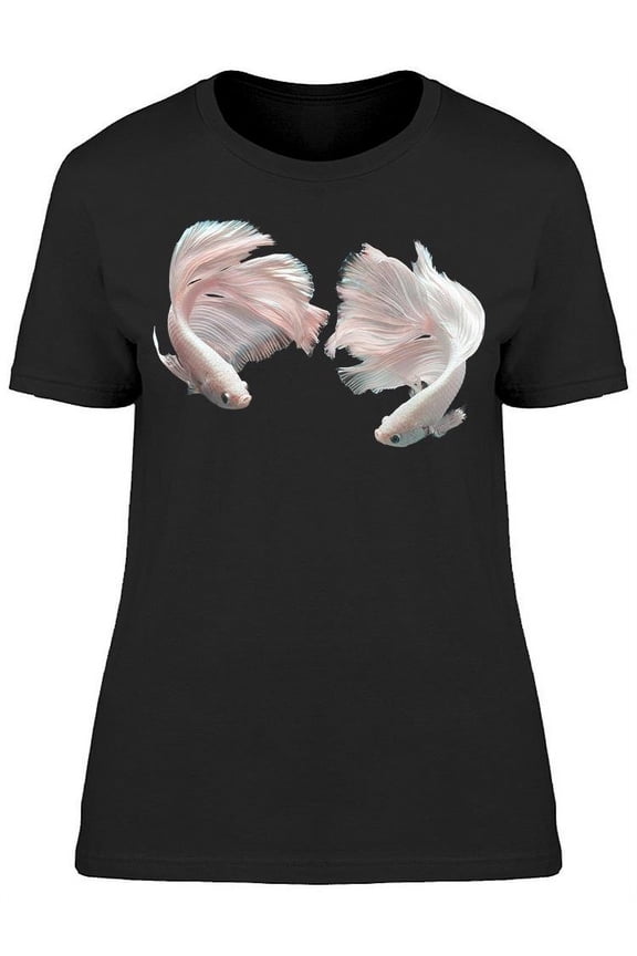 Two Rosetail Halfmoon Betta Fish T-Shirt Women -Image by Shutterstock, Female Large