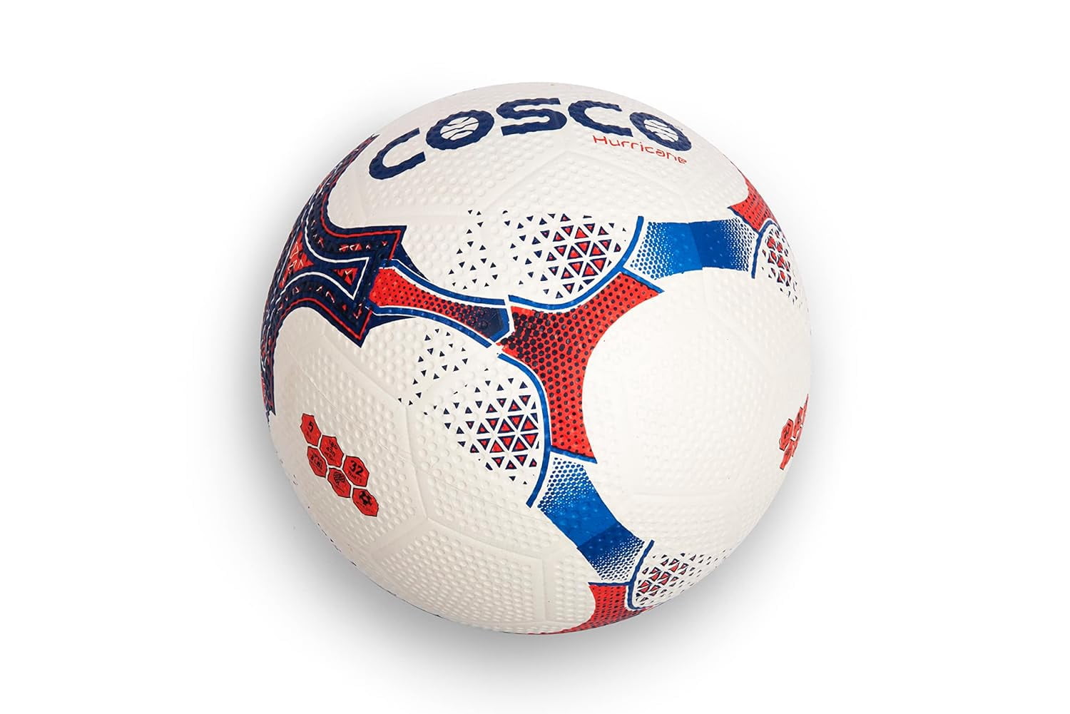 Cosco Rubber Hurricane Football - Size 5, Colour White | Rubberized Moulded | Strong Nylon Winding