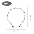 thumbnail image 2 of 4pcs Metal Hair Hoops Unisex Wavy Headband Multi-Use Shower Makeup Headbands, 2 of 7