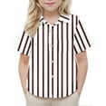thumbnail image 3 of Maean Boys Button down Top Short Sleeve Collared Shirts Striped Causal Summer Beach Tshirts with Pockets, 3 of 6