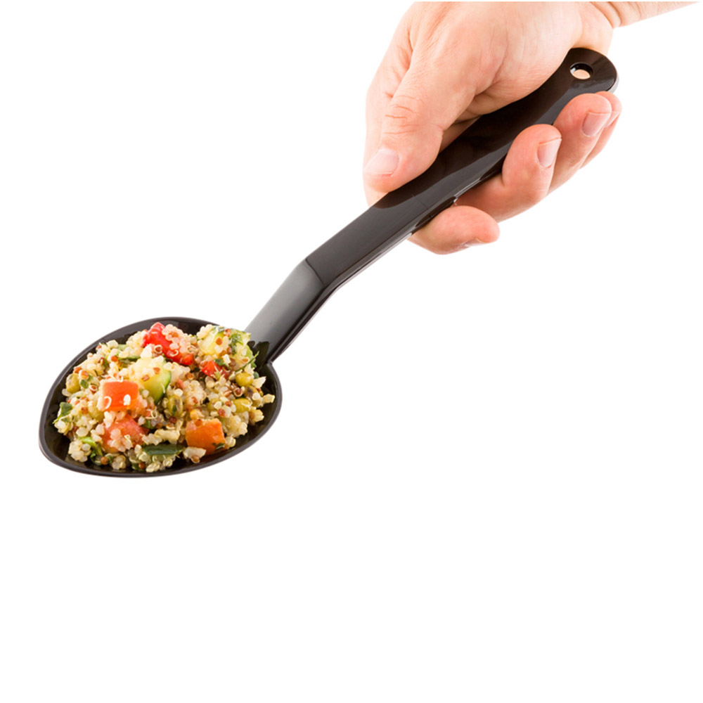 Solid Buffet Spoon, Solid Serving Spoon Black Plastic 11" 1ct Box