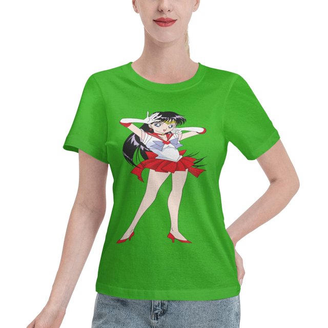 Women's Basic Short Sleeve T-Shirt Sailor Moon Rei Hono