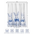 thumbnail image 4 of Split Shower Curtain for Transfer Bench, Blue Bunny Easter Fabric Shower Curtains for Bathroom, Vintage Rabbit Spring Floral Tub Sliding Transfer Bench Waterproof Bath Curtains 72"x96", 4 of 9