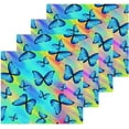 thumbnail image 2 of Fly Colorful Butterfly Washcloth 12x12in Set, 2 Pack Absorbent Cotton Towel Square Kitchen Dishes Towels, Soft Cleaning Face Hand Towel Fast Drying Wash cloth, 2 of 7