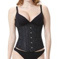 thumbnail image 2 of SHCKE Women's Satin Underbust Corset 24 Spiral Steel Boned Waist Cincher Bustier Bridal Lace Up Corsets, 2 of 6
